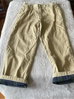 L.L. Bean Men's Tan Chino Pants with flannel lining size 31